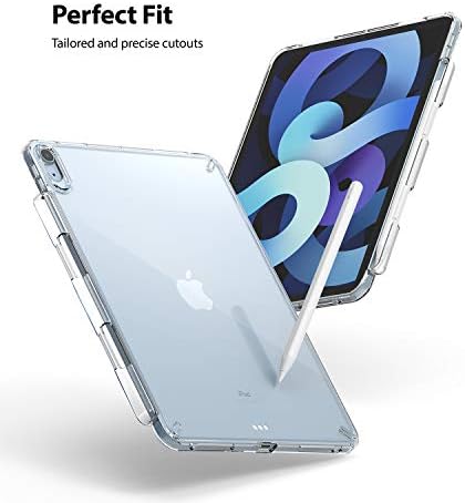 פיוז'ן Ringke תואם למארז iPad Air 5/4, מעטפת אחורית שקופה עם מחזיק עיפרון מחובר [מניעת מטען]